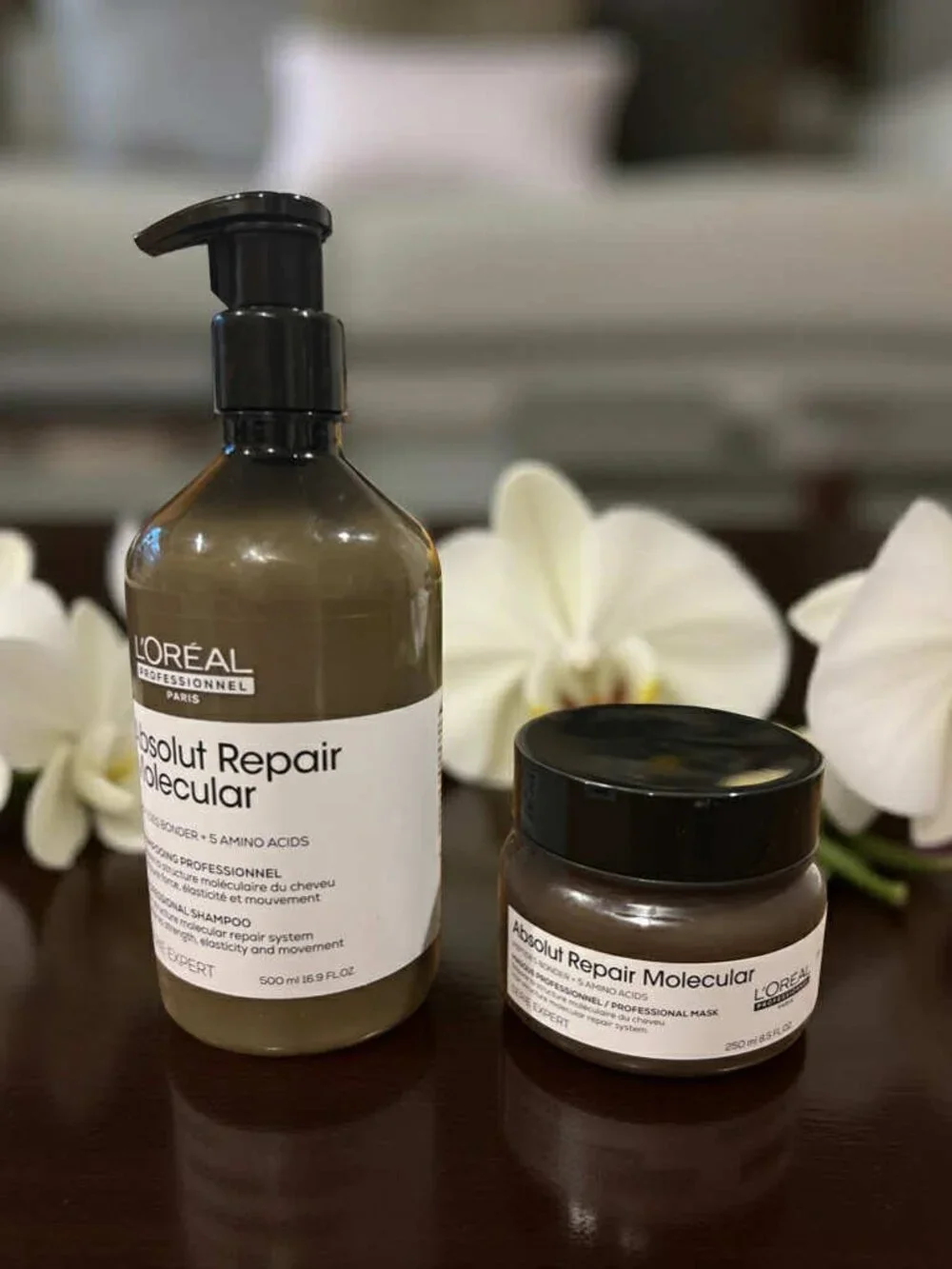 L'Oreal Prof Paris Absolut Repair Molecular  Shampoo Peptides Bonder 5Amino Mask